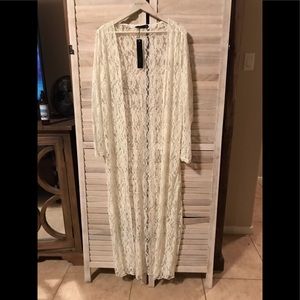 Lace Duster 58” Cream Size 16